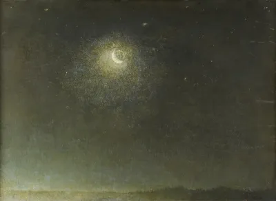 Waning moon before dawn