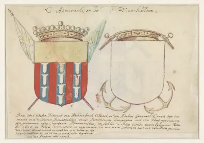 Wapen van Diderick van Waerdenborch en een leeg wapenschild
