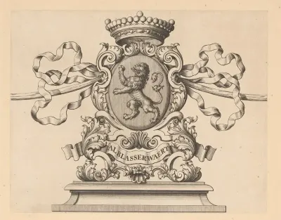 Wapenrand van een kaart van de Alblasserwaard en de Vijfheerenlanden (deel)