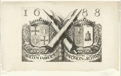 Wapens van 'Willem Fabricius' en 'Salomon van Echten'