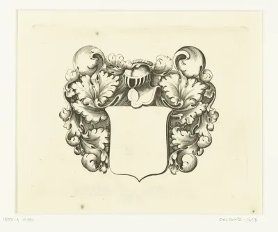 Wapenschild bekroond met helm