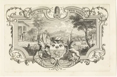 Wapenschild en landschap