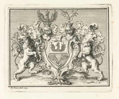 Wapenschild met gekroonde adelaar en halve maan