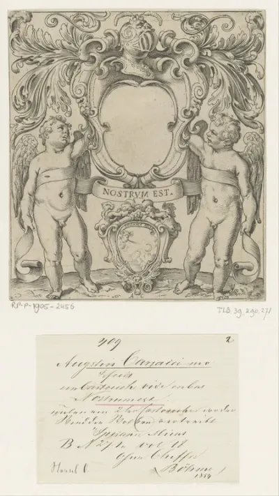 Wapenschild met putti