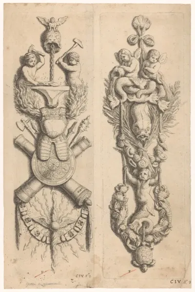 Wapentrofee en trofee met meermannen