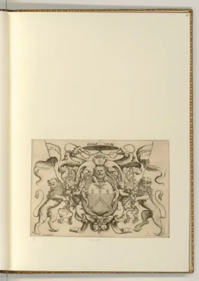 Wappen eines Kardinals mit zwei flankierenden Löwen