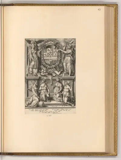 Wappen Philipps II. von Spanien, allegorisches Beiwerk