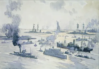 Warships in the Harbor