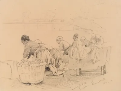 Washerwomen by the River Seine
