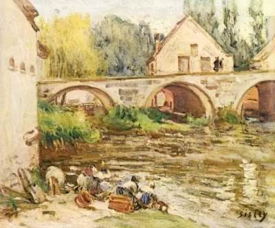 Washerwomen near the Bridge at Moret