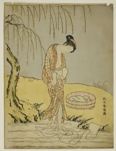 Washing Cloth in a Stream
