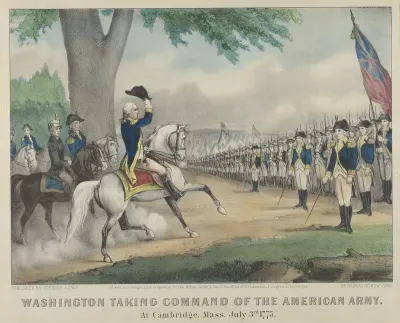 Washington Taking Command of the American Army – At Cambridge, Massachusetts, July 3rd, 1775