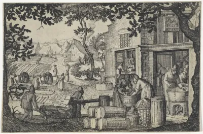 Wasserij en bleekvelden, ca. 1600