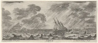 Water, a ship at sea during a storm, from "The Four Elements" (Les Quatre Eléments)