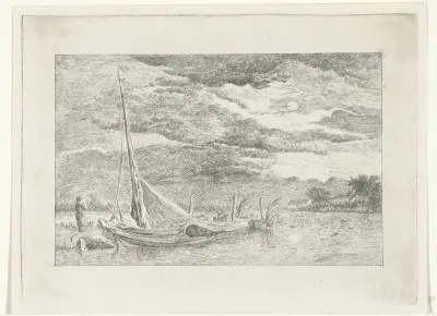 Water bij maneschijn