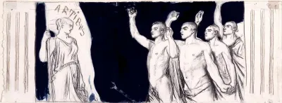 Watercolour Sketch for a Petition by the Finnish Art Society