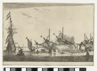 Waterdichtmaken van de rompen van twee schepen