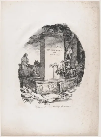 Watering Trough, Title Page of "Studies of Horses" (Etudes de Chevaux)