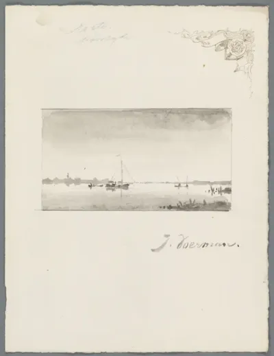 Waterlandschap met boten