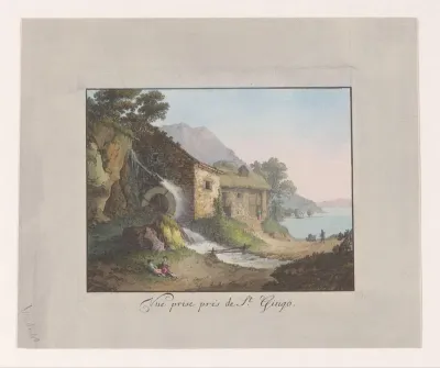 Watermolen aan de rand van het Meer van Genève