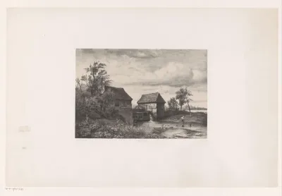 Watermolen en visser
