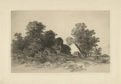 Watermolen in een boomrijk landschap