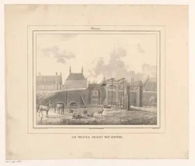 Waterpoort in Alkmaar van buiten gezien