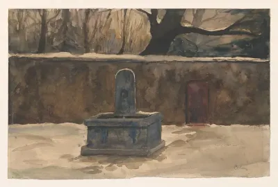 Waterput bij muur