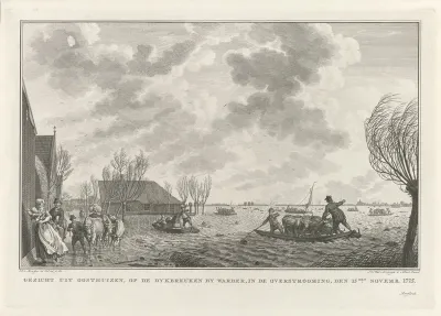 Watersnood te Oosthuizen na dijkbreuk bij Warder, 1775