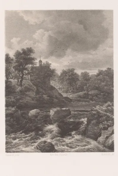 Waterval bij kapel