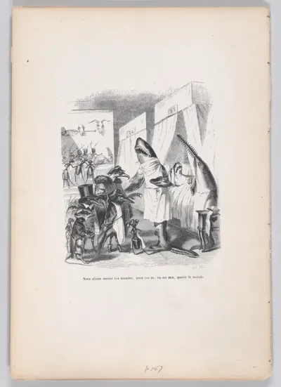 We are going to incise the muscles, saw the bones, in a word, heal the sick, from "Scenes from the Private and Public Life of Animals"