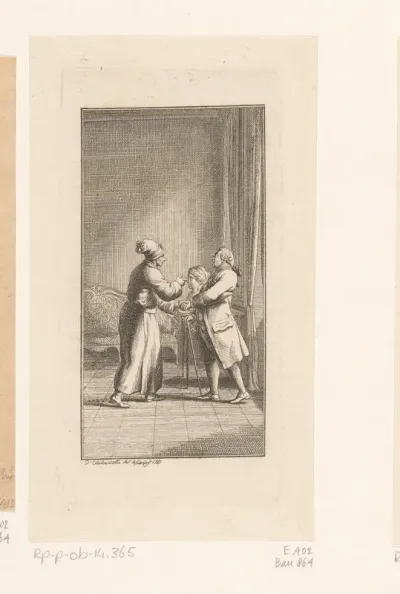 Webson en Dr. Braun naast de buste van Wilhelmine Arend
