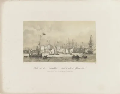 Wedstrijd der Koninklijke Nederlandsche Yachtclub. Op de Maas voor Rotterdam, 12 Julij 1854