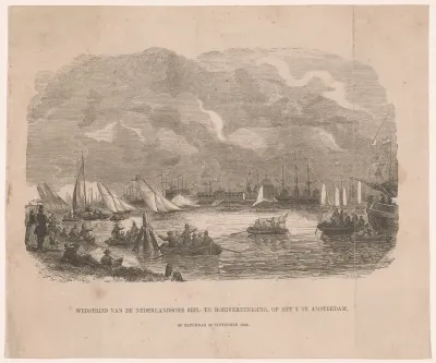 Wedstrijd van de Nederlandsche Zeil- en Roeivereeniging, op het Y te Amsterdam, op zaterdag 30 September 1848