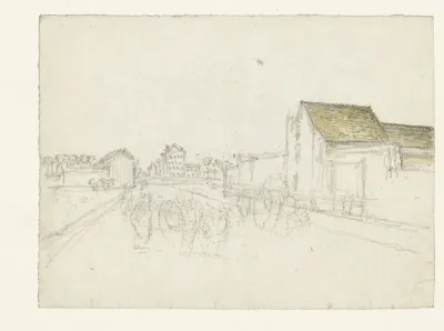 Weg aan de rand van de stad