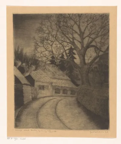 Weg en boerderij