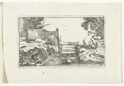 Weg langs een waterval