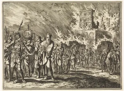 Wegvoering van Juda uit het brandende Jeruzalem