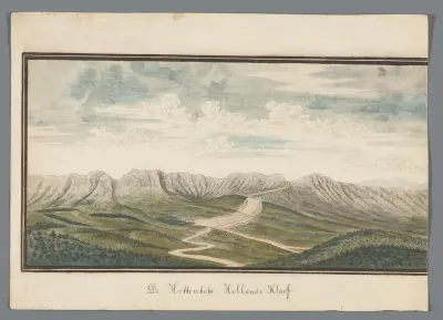 Weids gezicht op de Tafelberg, Valsbaai en de Hottentots-Hollandkloof (linkerblad)