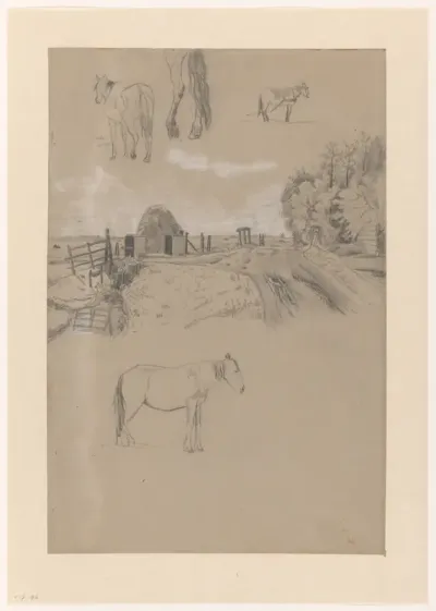 Weiland en studies van een paard