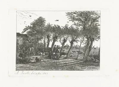 Weiland met koeien en schapen