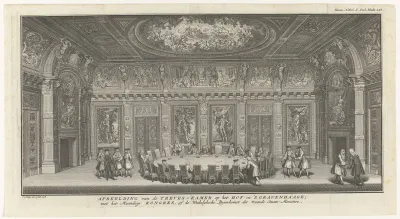 Wekelijks overleg door de Staten-Generaal in de Trêveszaal, 1738