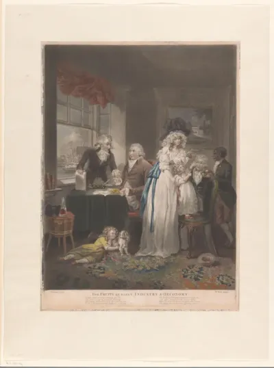 Welgestelde familie in hun woonkamer