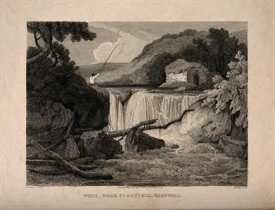 Well, St. Austell, Cornwall. Etching by J. Rowe, 1810, after S. Prout