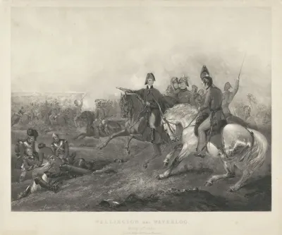 Wellington tijdens de slag bij Waterloo, 1815