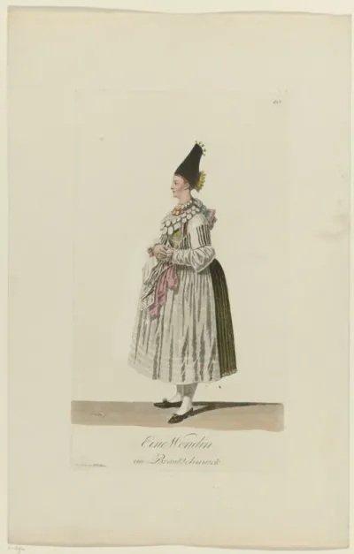 Wendische vrouw in bruidskostuum