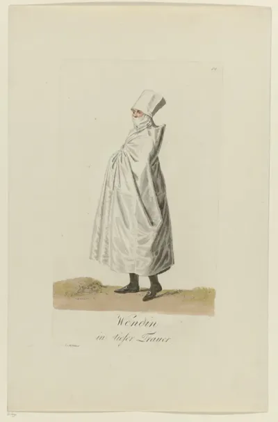 Wendische vrouw in rouwkleding
