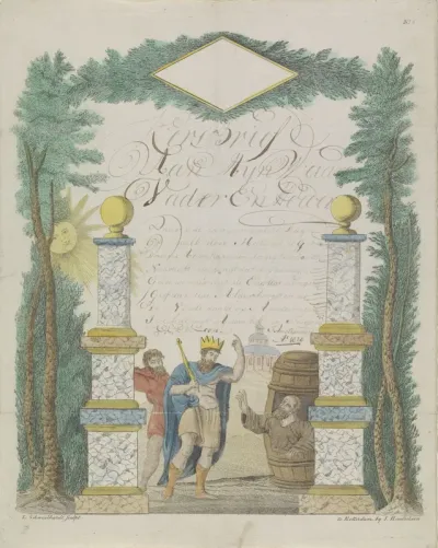 Wensbrief met Alexander de Grote die Diogenes in de ton bezoekt