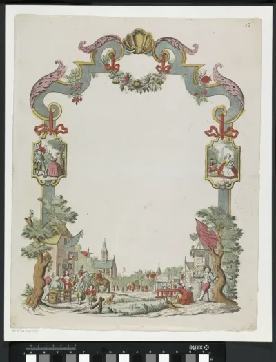 Wensbrief met herbergscène