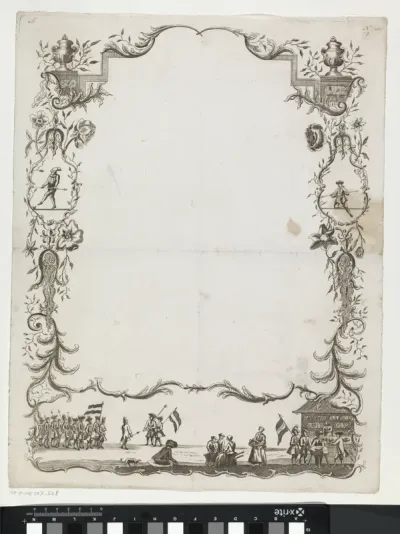Wensbrief met koorddansers en de schutterij